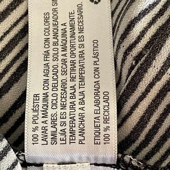 Black & White Pin Stripe Maxi Shirt Dress Front Pockets Size M - Picture 6 of 7